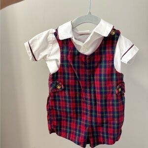 Nursery Rhyme Red and Blue Plaid Kids Set